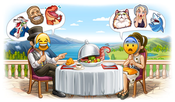 贴纸搜索，多张照片，和更多